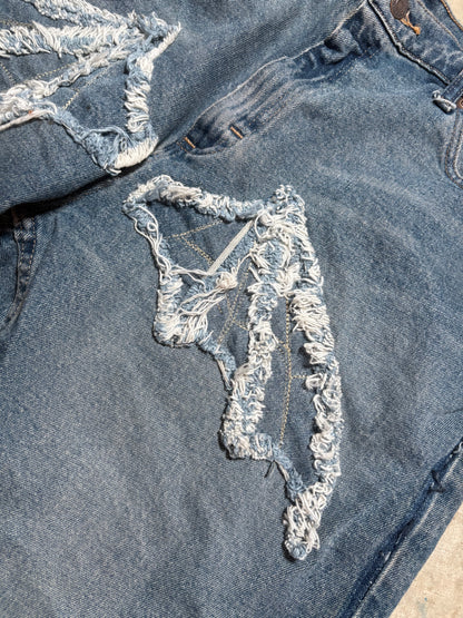1:1 SEWN BAT SHORTS (blue)